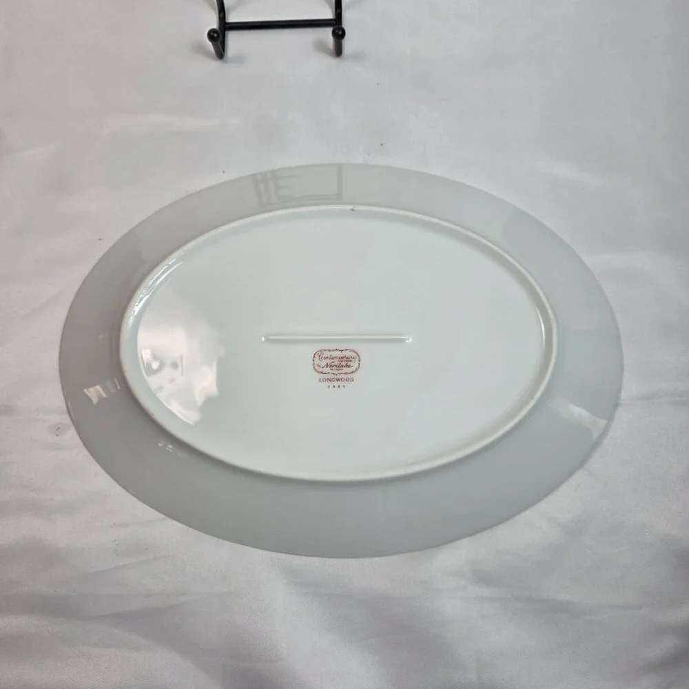 Noritake Longwood #2485 12 Inch Serving Platter Purple, Blue & Yellow Flowers